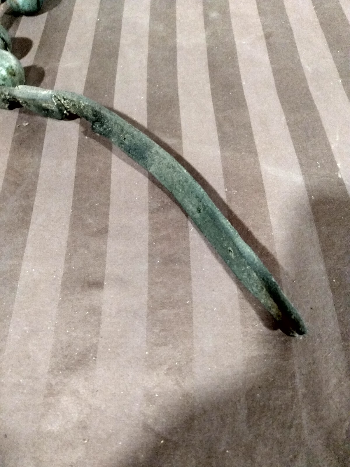 Antique Brass Sleigh Bells 60in Leather Strap 15 Bells Weathered