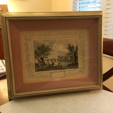 TOMLINSON - LONDON Velvet Matting And Silver-Gold Frame Colorized Print - LOVELY