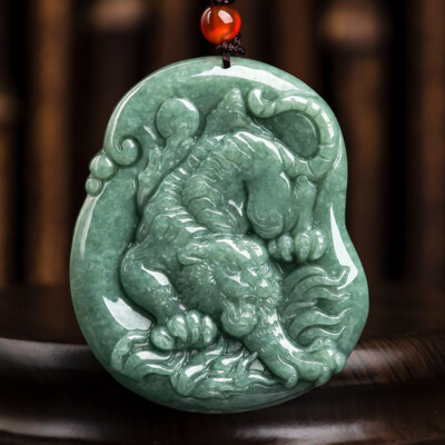 Natürlicher Jadeit A Klasse Jade Pendelleuchte Jadeit Glück Sternzeichen Tiger Pendant