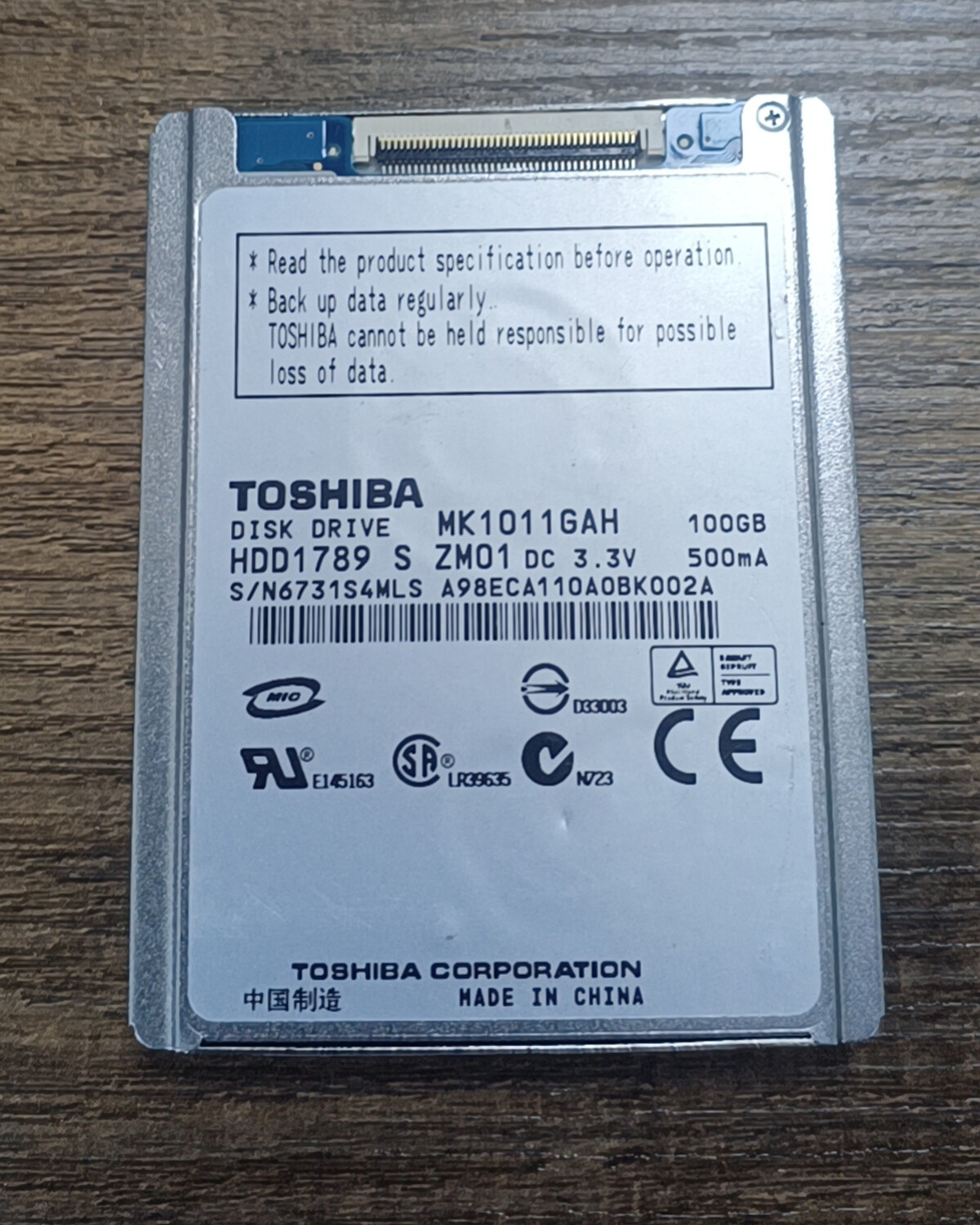 Toshiba HDD1789 100GB Internal 4200RPM 1.8