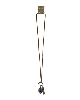 Mia Collection Women's Jewelry Necklace and Earring Set Silver Brown