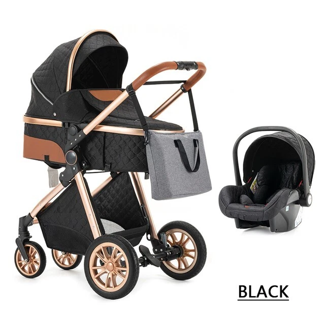 Poussette Landau de Luxe rose avec accessoires pour poupée - Deluxe  Stroller