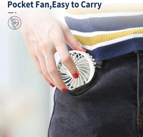 EasyAcc Handheld Fan 5000 mAh Portable Fan 4 Speed 20 Hour Foldable USB Desk Fan - Picture 18 of 23