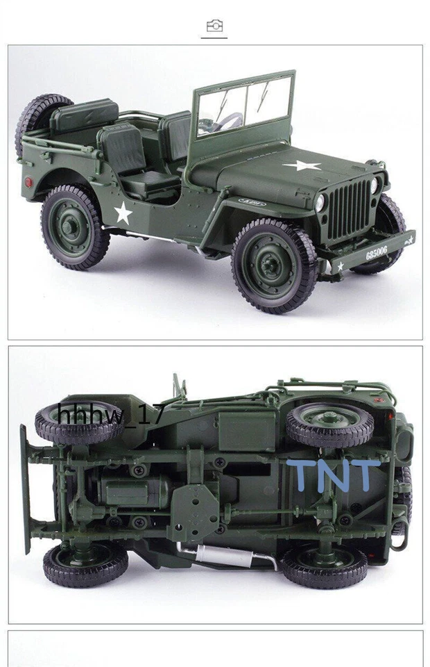 Military Tactical Car Model Alloy Tactics Convertible Car Kids 1/18 Model Toys  - Image 2 of 4