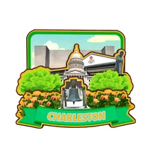 Charleston West Wirginia USA Refrigerator magnet 3D travel souvenirs wood craft