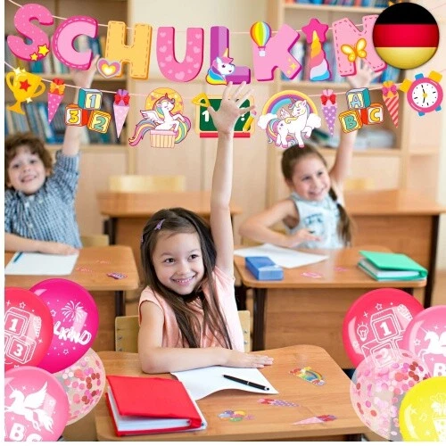 Elidepe Einschulung Mädchen, Einschulung Deko, Rosa Einhorn Schulanfang Deko - Bild 5 von 13