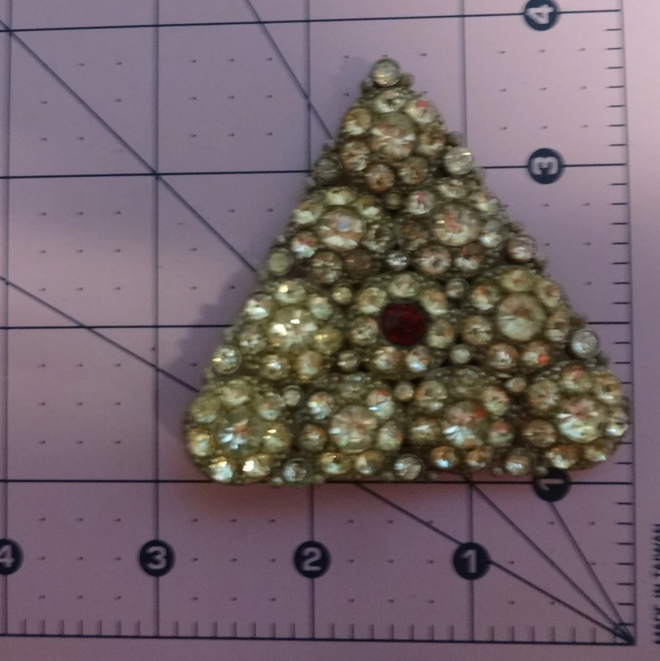 Antique Vintage Victorian Edwardian Clear Rhinestone Huge Dres Clip RARE Old - Image 3 of 4