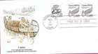 INDIAN CANOE 1800s TRANSPORTATION COIL 1991 FLEETWOOD CACHET FDC CC COMBO UNADDR