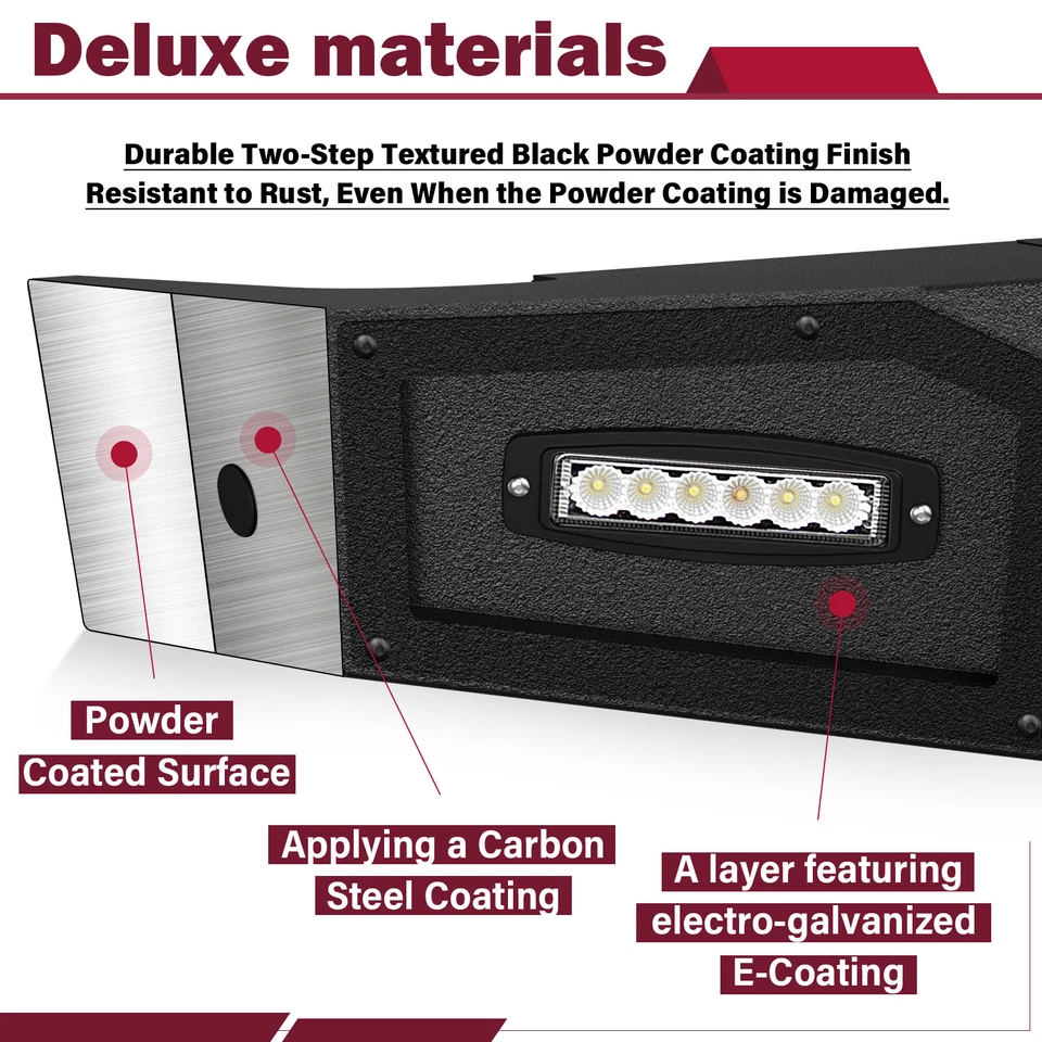 Rear Step Bumper for 2010-2018 Dodge Ram 2500 3500 w/ Sensor Holes D-rings Black Foto 4 de 4