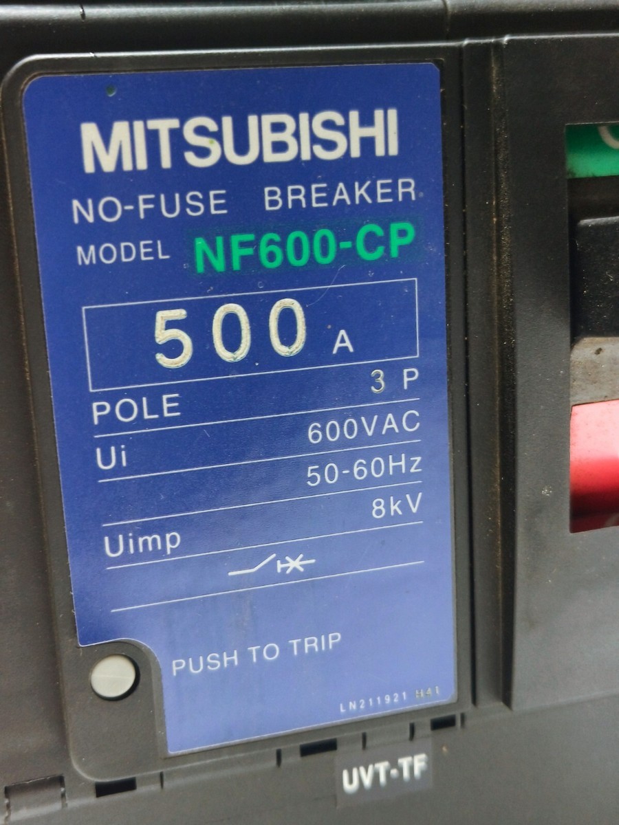 安全ブレーカー MiTSUBISHI NO-FUSE BREAKER NF600-CP 500A 安全ブレーカー MiTSUBISHI NO-FUSE BREAKER NF600-CP 500A