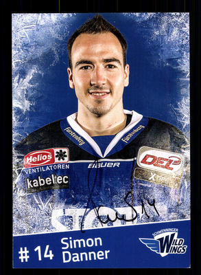 Simon Danner Schwenninger Wildings Autogrammkartel Eishockey + A 165282