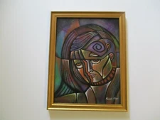 RICARDO MAYA PAINTING LISTED CUBAN ARTIST ABSTRACT CUBISM EXPRESSIONISM CUBIST