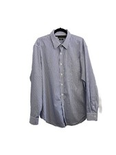 lauren Ralph Lauren Striped Button Down Mens Shirt Size 18 Classic Fit Non Iron