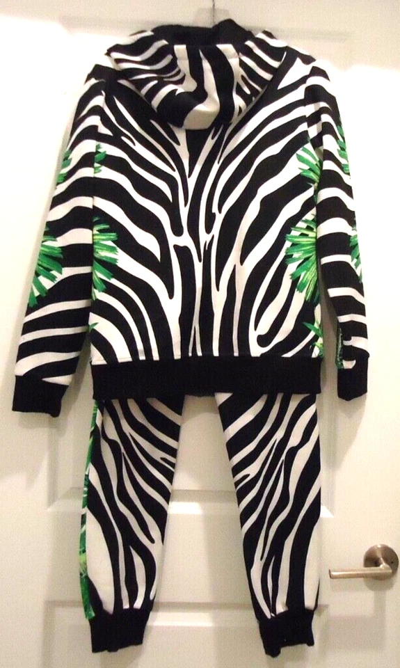 Versace Classic V2 Jungle Zebra Print  Men's Set 2 pc Pants Hoodie RN# V00238-11 - Image 3 of 4