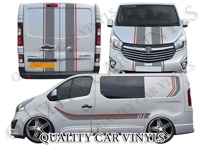 Vauxhall (Opel) Vivaro Racing Streifen komplettes Kit Grafik Abziehbilder Aufkleber