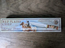 Chipaway Cutlery Red Plains Chief Knife Bone Handle w/ Leather Sheath CW-3992IN