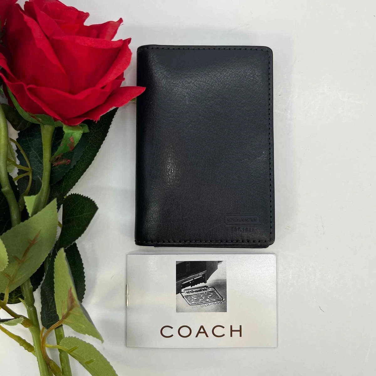 Coach Water Buffalo Large Card Case Wallet 4663 Black