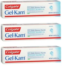 Colgate Gel-Kam Fluoride Preventive Treatment Gel Mint Flavor 4.30 Oz X 3 Packs