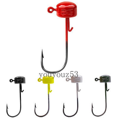 10pcs Jig Heads Hooks Weedless Shroom-Shaped Weight Head Crappie Bass 2.8g-7g