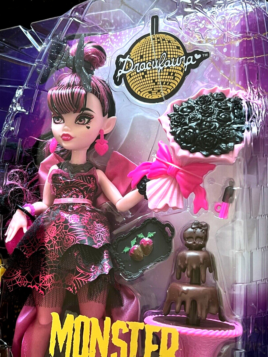 Monster High Draculaura Fashion Doll in Monster Ball Party Dress with  Accessories