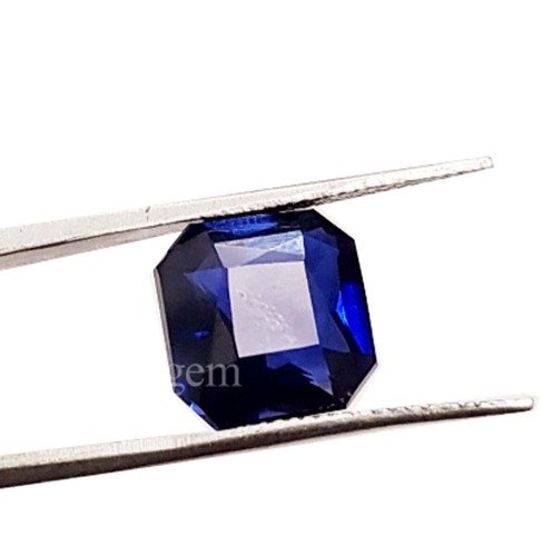 Piedras preciosas sueltas certificadas 9,85 quilates zafiro azul natural forma cuadrada - Imagen 2 de 8