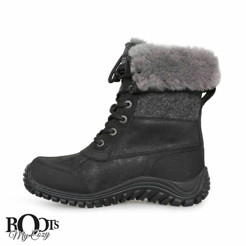 UGG ADIRONDACK II WOOL BLACK WATERPROOF SHEEPSKIN BOOTS SIZE US 6/UK 4.5 NEW - Picture 4 of 7
