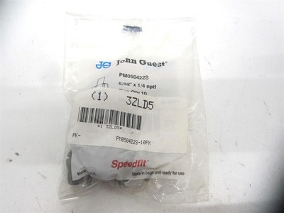 John Guest (PM050422SS-10-PK) 5/32'' x 1/4'' Push-Fit Adapter Fitting - Pack of 10