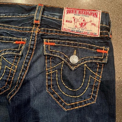 True Religion super t jeans thick stitching joey boot cut