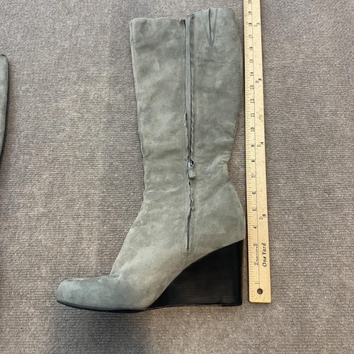Cole Haan Boots Womens Size 9.5 Gray Suede Wedge Knee High Zip Air Comfort - Picture 10 of 10