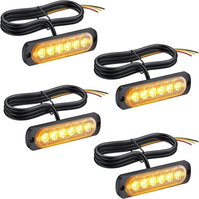 4x Auto 6 LED Frontblitzer Warnleuchten Blitzlicht Strobe Leuchte 12V/24V LKW