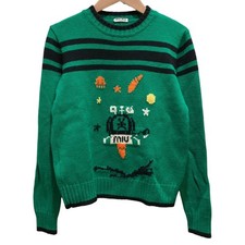 Miu Miu jacquard wool knit sweater, size 36, green Women USED