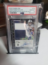 2020 Panini One Jonathon Taylor Precision Patch Auto-Black 6/10 Gem MT 10