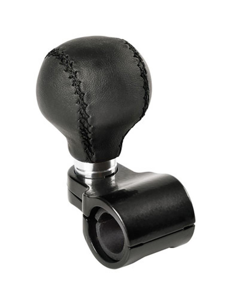 Black Leather Steering Wheel Knob