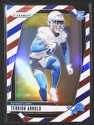 2024 Panini Prizm Terrion Arnold Red White and Blue #389 Detroit Lions
