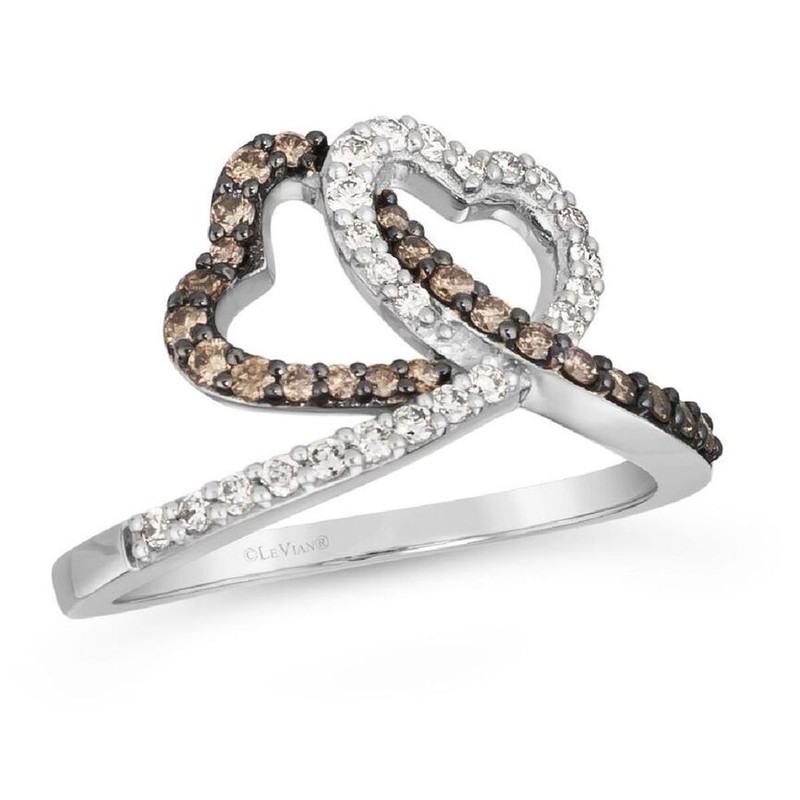 Le Vian 14K White Gold Cocktail Ring 0.526 cts White Chocolate Diamonds Size 8