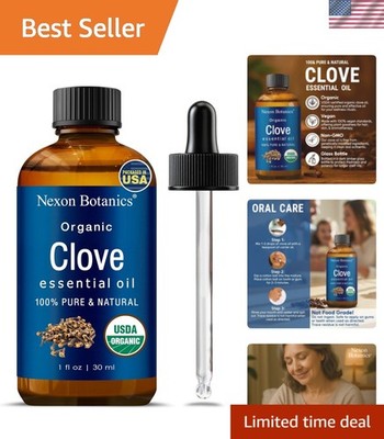 Organic Clove Essential Oil 30 ml - Pure, Natural, Undiluted for Toothache, S...