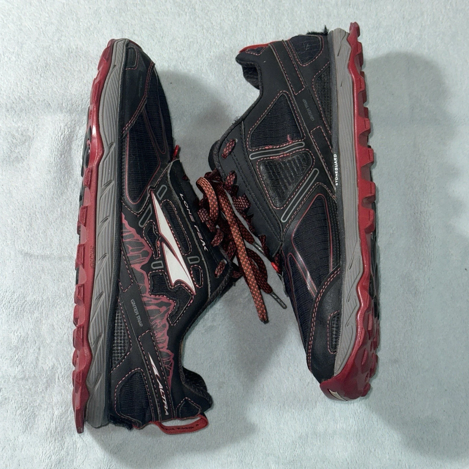 Altra Lone Peak 4 Shoes Red Mens 9.5 Trailrunning Ultra Trailhead Barefoot Zero