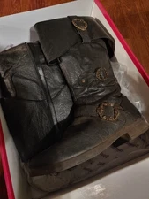 Pirate Boots Mens Caribean Distressed Black Size 9 to 10 By Fantasma