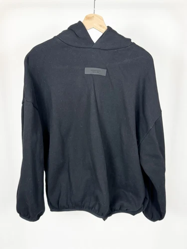 Felpa con cappuccio oversize Fear Of God Essentials in pile nero (uomo small)