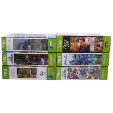 Lot of 6 750 Piece Jigsaw Puzzles Ceaco With Posters Cra Z Art Cats Trains