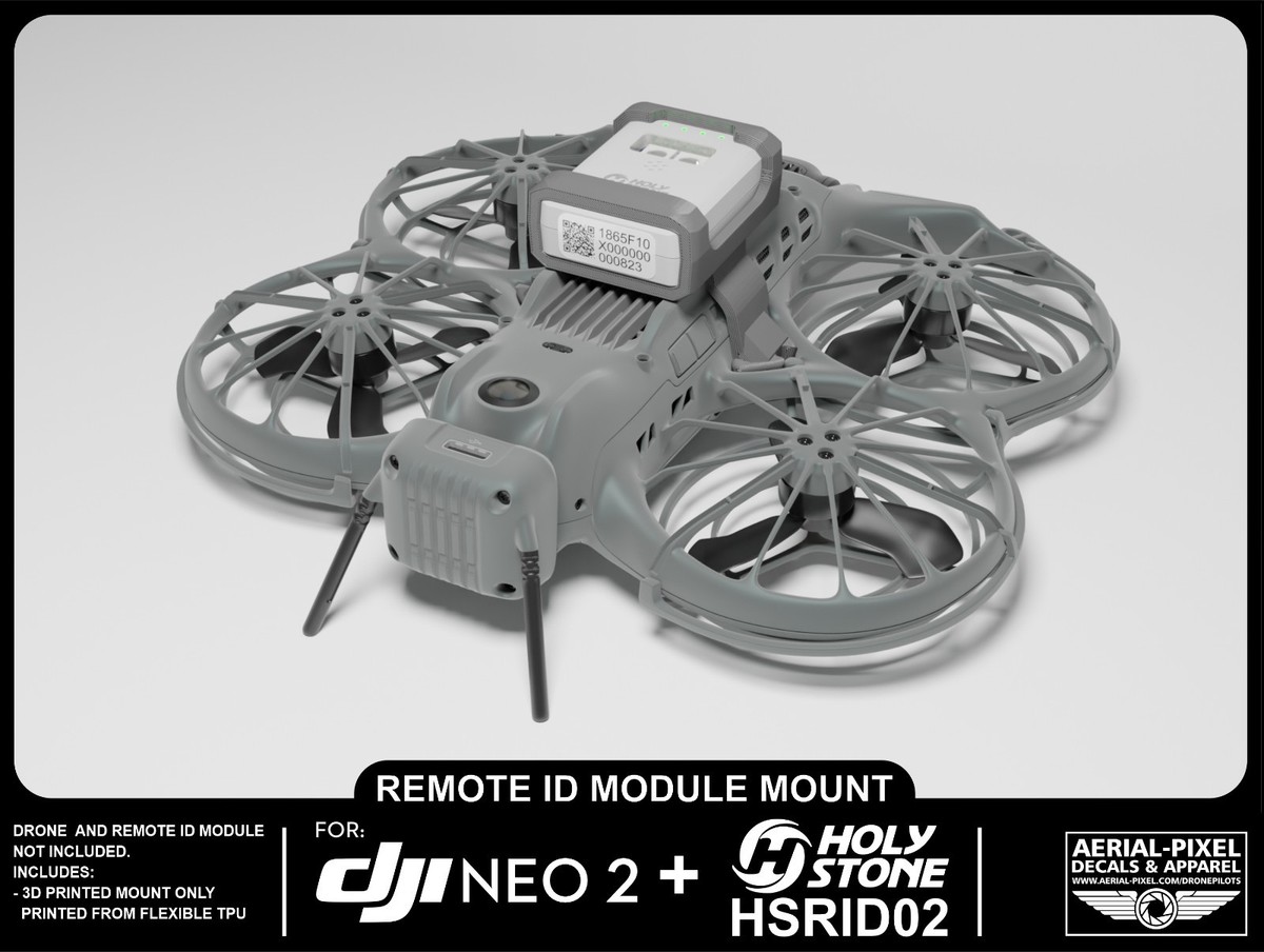 Belong 12inch Indie Rock Drone Ambient② DJI Neo 2 Remote ID Mount for Holy Stone, Ruko, Potensic, DroneTag