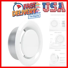 6 Inch AC Air Vent Cover Steel Round Exhaust Adjustable Valve Diffuser for Ho...