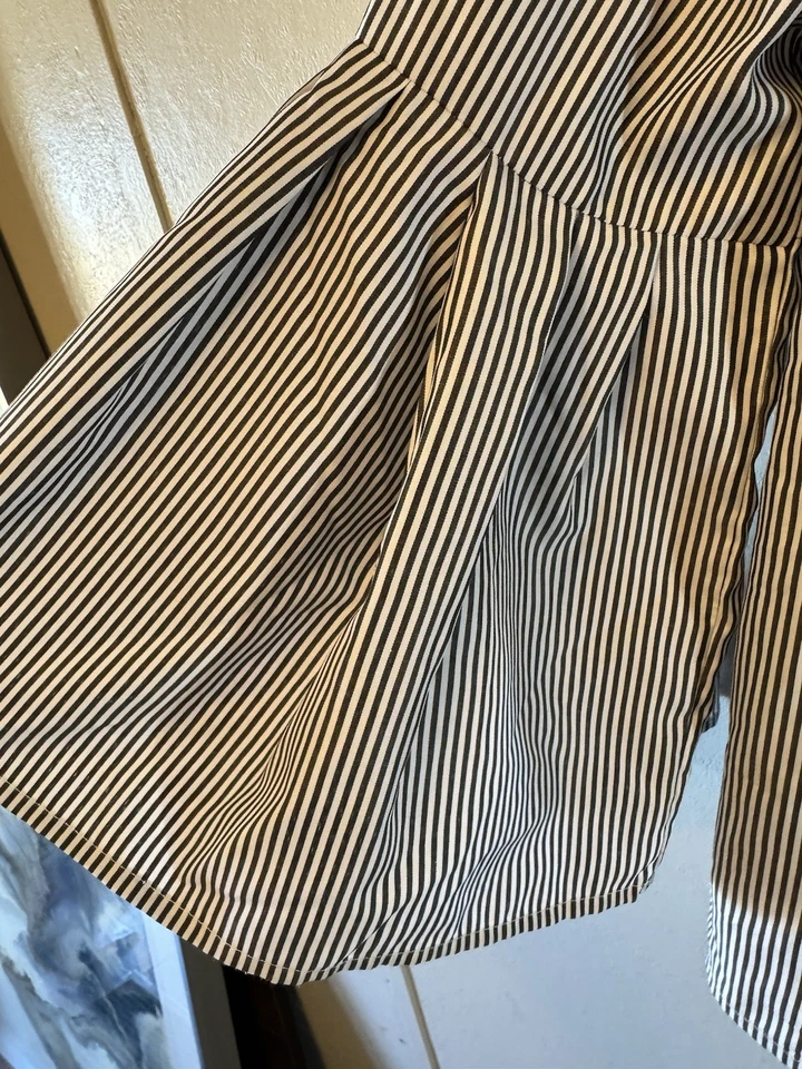 Blusa bordada listrada de tomate com mangas de sino tamanho XL - Imagem 3 de 4