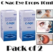 Pack of 2 C-NAC Eye Drops For Cataract, N-Acetylcarnosine 10 ML USA FREE SHIP