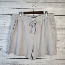 NWOT Zenana Comfy Core Ribbed Drawstring Shorts  3X Gray