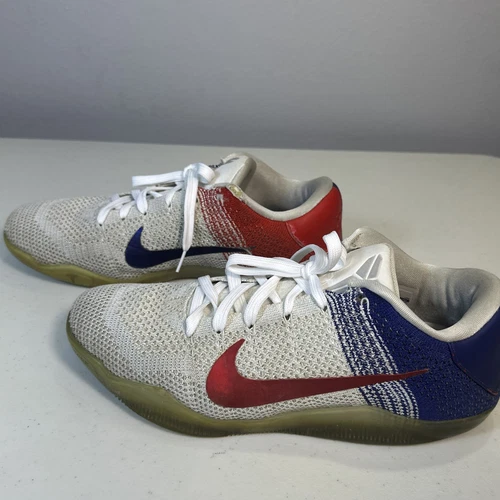 Kobe 11 Elite Low Top USA 2016 size 10 white red blue sneakers shoes