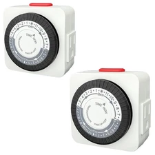 Timers for Electrical Outlets Indoor 24-Hour Dual Outlet Timer Christmas Tree...