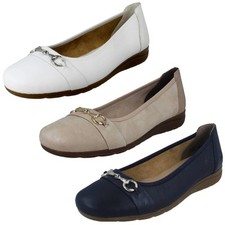 Ladies Rieker Leather Slip On Ballet Pumps L9360