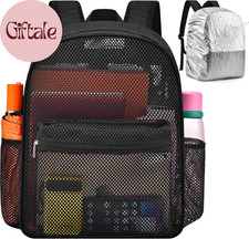 Duty Mesh Backpack with Rain Cover Ventilated Swim Gym Bag College Mesh Backpa