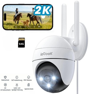ieGeek 2K 360°PTZ Überwachungskamera Outdoor IP WiFi CCTV Wireless System 